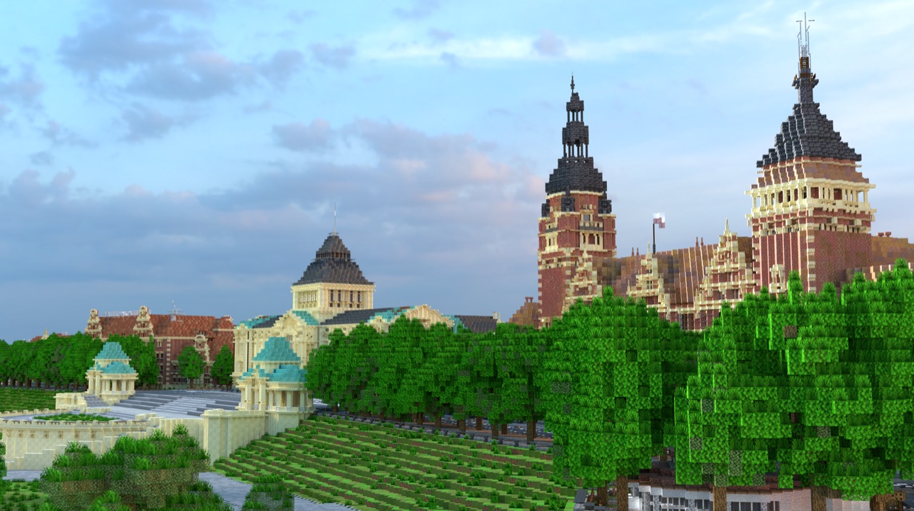 Szczecin odtworzone w Minecraft - projekt BTE Poland