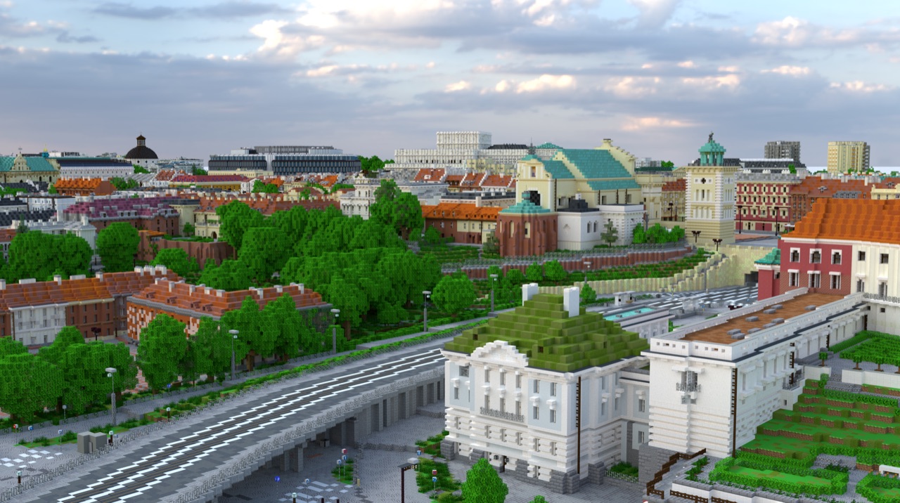 Warszawa odtworzone w Minecraft - projekt BTE Poland